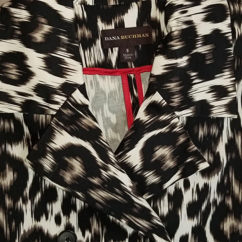 Dana Buchman Leopard Trench Coat - Picture 6 of 8
